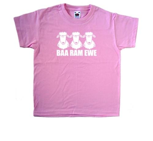 Baa Ram Ewe Pink Kids T-Shirt