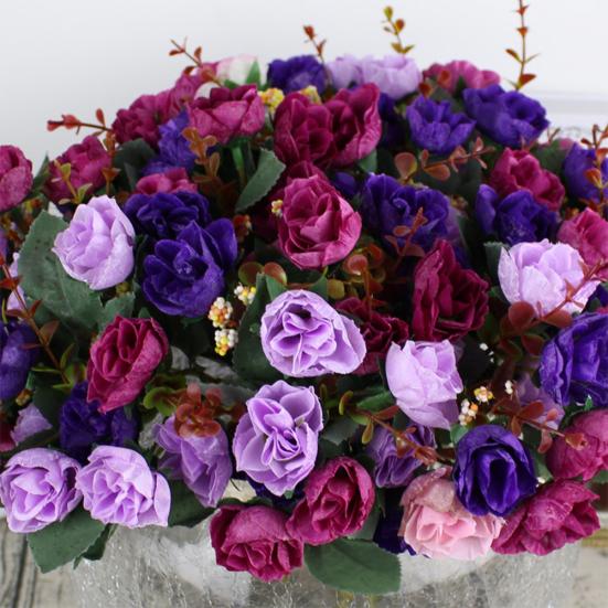 1 букет 21 голова искусственная роза шелковый цветок лист домашний декор свадебный декор