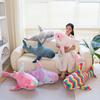 Мультяшная красочная подушка-акула, плюшевая игрушка, кукла, кукла-акула, подушка для успокоения, тряпичная кукла