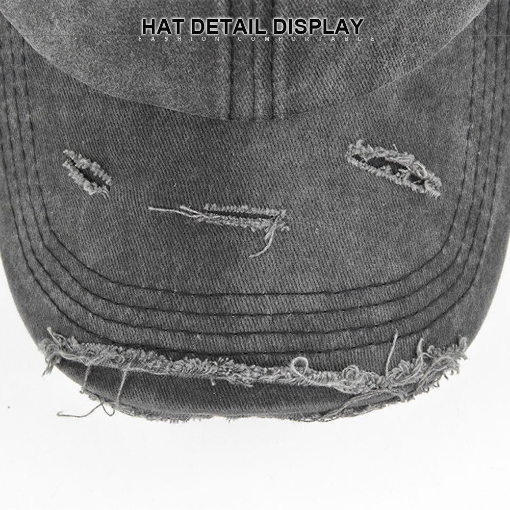 Broken Hole Baseball Hats Adjustable Sunscreen Hats Fashion Peaked Cap Man Women Outdoor Sports