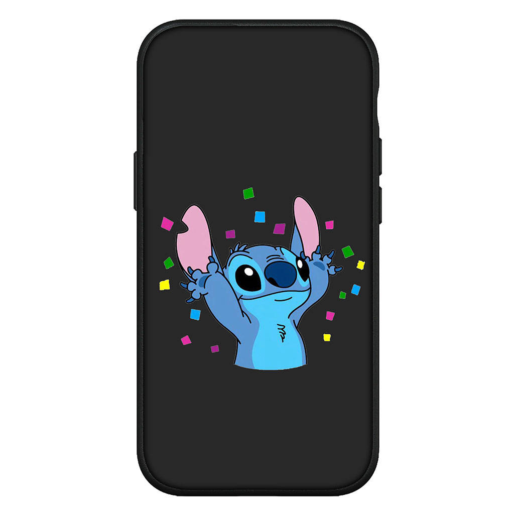 For iPhone 15 14 Xiaomi Redmi Note 13 12 11 Pro Max X 8 7 XR Samsung Galaxy A15 S24 S23 Huawei OPPO A38 Lilo Stitch Black Cartoon Pink Cute Phone Case