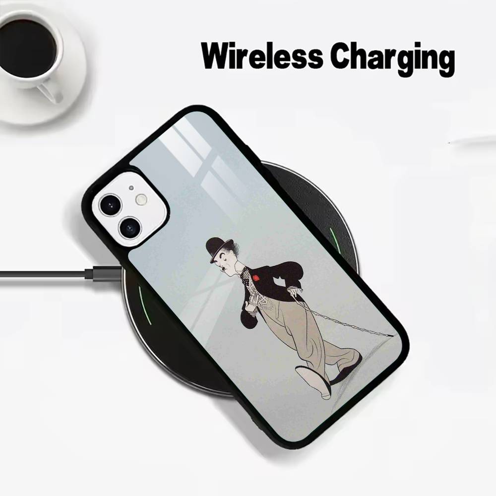 C-Charlie Chaplin Phone Case For IPhone17 16 15 14 13 12 11  Pro Max 16/15/14Plus Wireless Charger Cover Funda