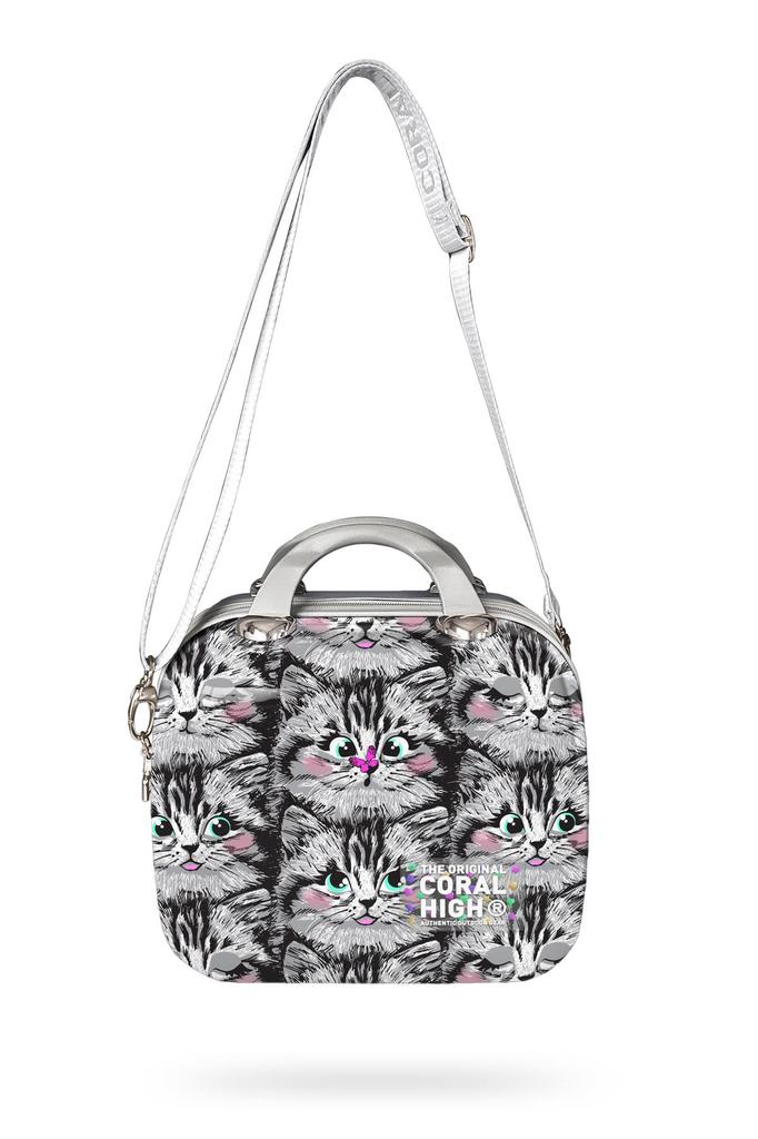 coral high Косметичка PC с рисунком кошки с ремнем на плечо 16899