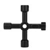 4 Way Multifunctional Universal Cross Key Zinc Alloy Plumbers Electricians Valve Tools Black