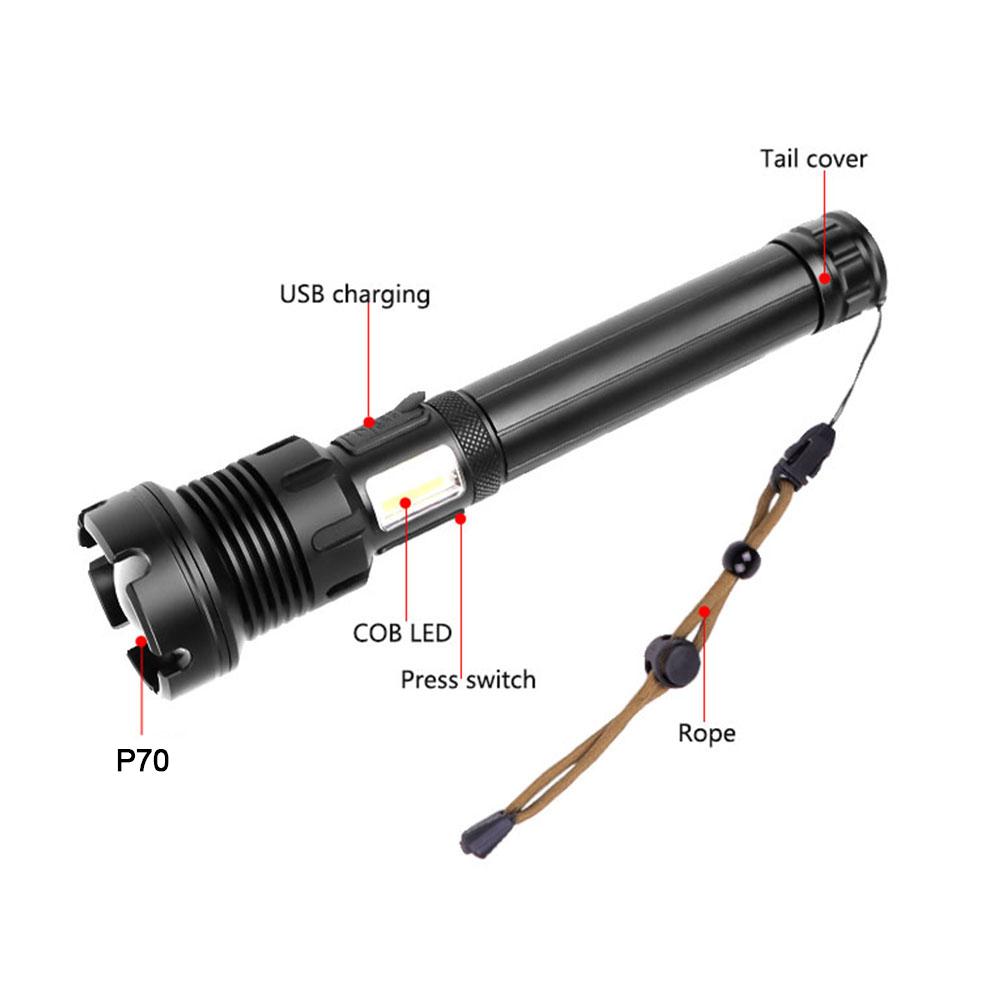 P90 COB light тактический USB перезаряжаемый охотничий фонарь с бликами