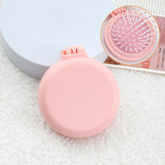 Yousheng Air Cushion Comb Cute Candy Color Portable Folding Comb with Mirror Gentle Massage for Tangle-Free Hair