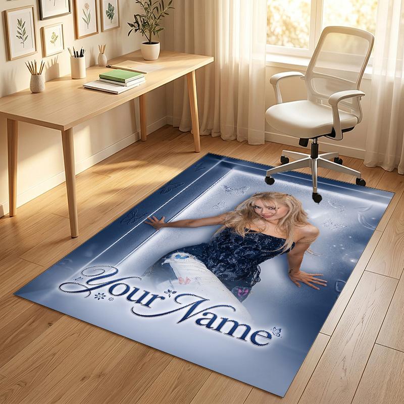 Personalized Crystal Velvet Carpet,Ayliva Custom Printed Name, Plush Area Rug For Home Indoor Decor