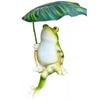 Creative Garden Frog Statue with Leaf Frog Ornament Decor Cartoon Frog Figurine  Yard Lawn