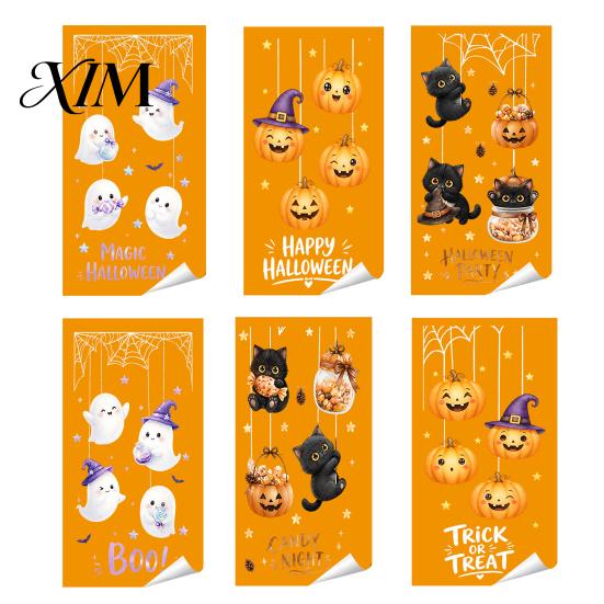 Decorative Decals for Home Party Halloween Castle Pet Static Cling Window Stickers, Spooky Bat Pumpkin Seasonal Clings Kids Floral Glass