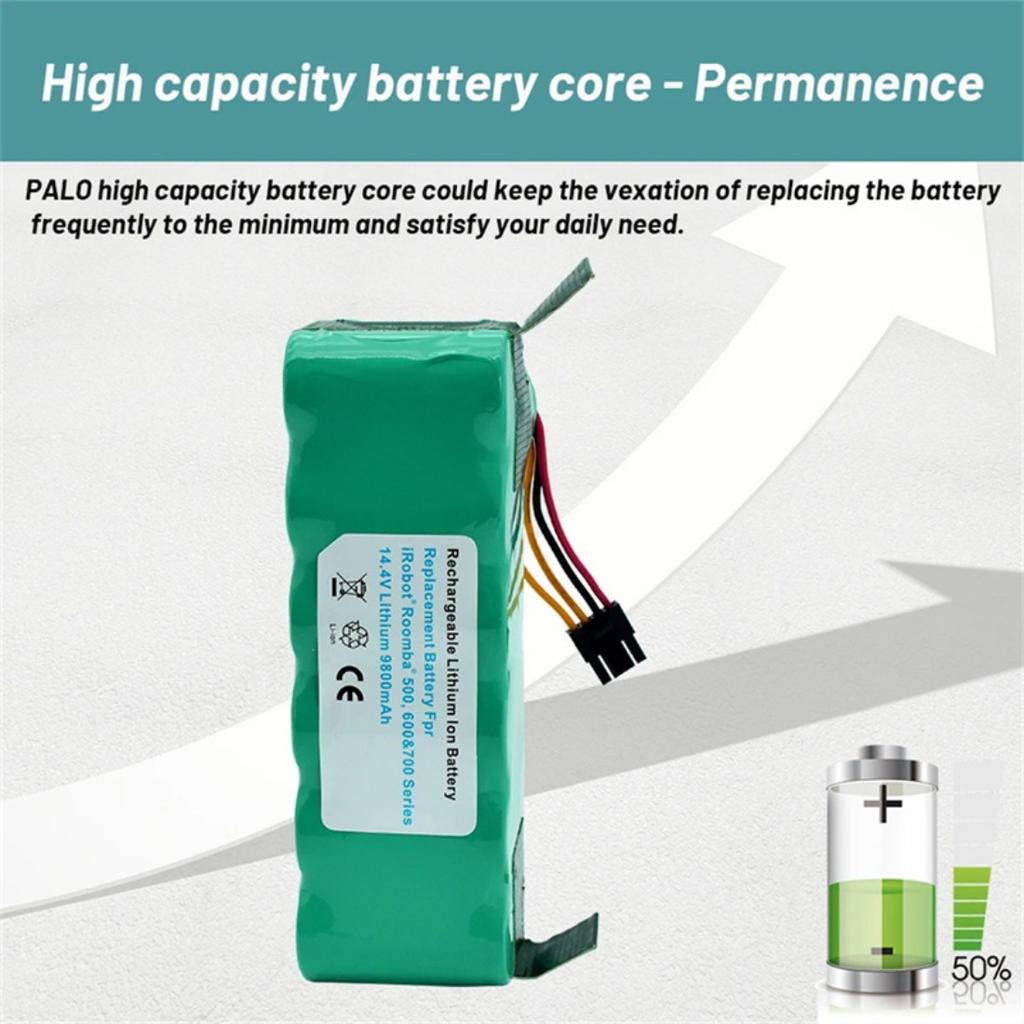 Vacuum Cleaner Batteries 14.4V 9800mAh Batteries Panda x500 Dibea x500 x580 x900 Haier T322 T321 T320 CR120 CR121 CR540 High Quality