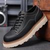 Genuine Leather Mens Casual Shoes Thick Bottom Men Sneakers Comfortable Trendy Man Oxfords Shoes Versatile Formal Dress Footwear