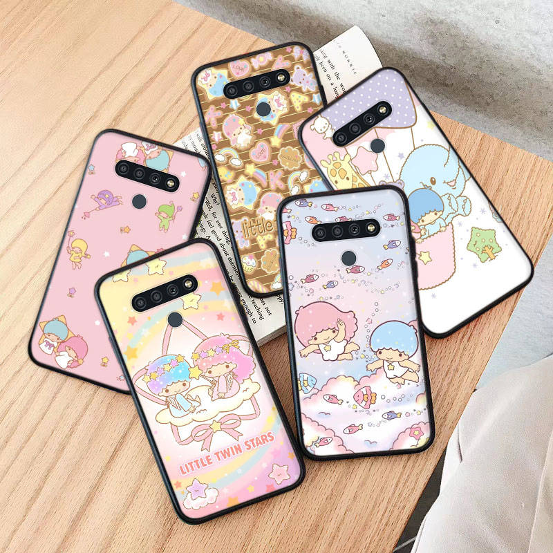 AH49 Little Twin Stars черный чехол для Samsung Note 20 Lite S24 Ultra S23 S22 A05 A06 A11 A71 A15 A16 A13 A24 A25 A33 A52 A53 M55 M35 Sofe Cover