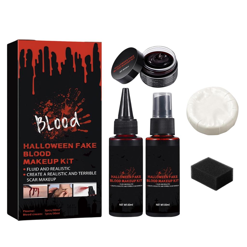 AMZ Halloween Fake Blood Makeup Kit Simulation Cosplay Prop for Themed Party