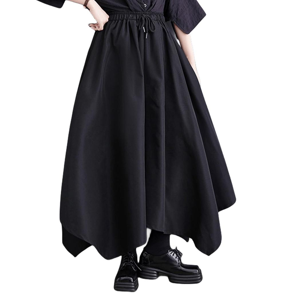 MERONOCALLALY Gaucho Irregular Elastic Loose with Perfect for and and Fall Women's Wide-Leg Pants, Pattern, Waist, Lightweight, Fit, Pockets,