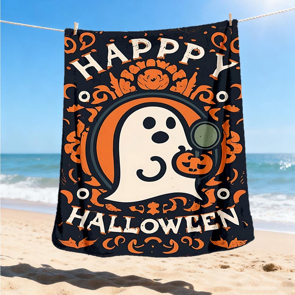 1pc Halloween Ghost Outdoor Blanket, Soft And Comfortable Blanket, Casual Warm Outdoor Blanket, Good Birthday Gift yy251201178