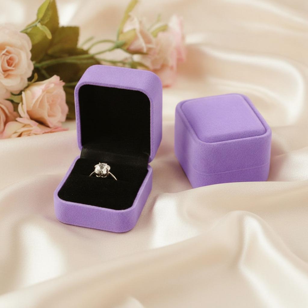 Velvet Jewelry Box For Women Necklace Ring Earrings Organizer Holder Travel Portable Square Lid Open Jewelry Storage Case Gift