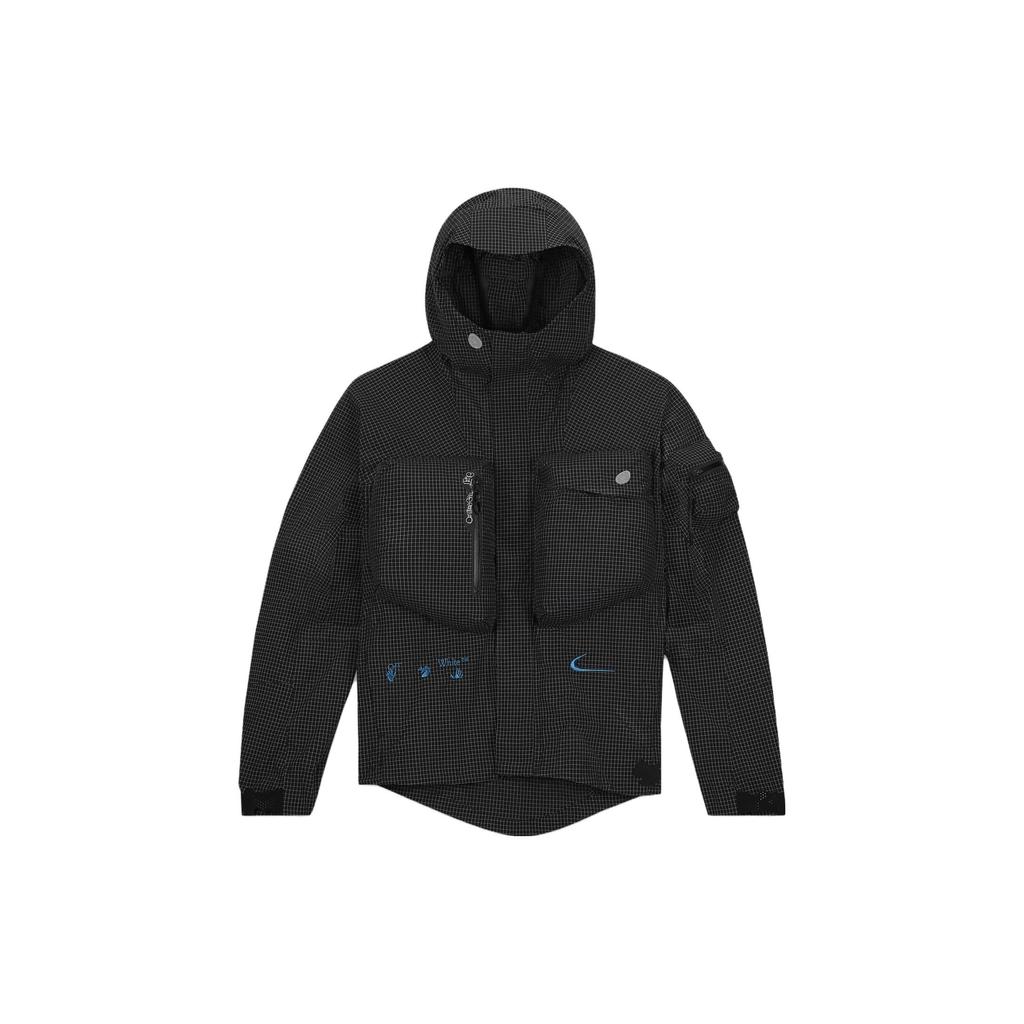 Nike X Off-White куртка на молнии с капюшоном и несколькими карманами FW22 Мужские куртки черные DN1750-010