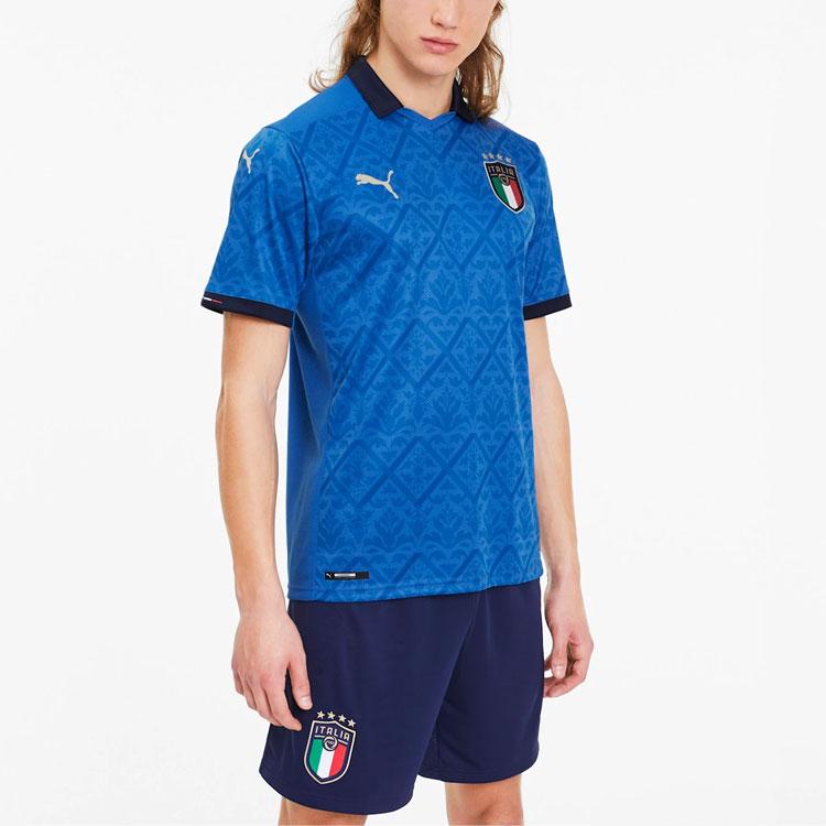 Puma УЕФА Евро-2020 Италия Домашняя реплика Мужская майка Team Power Blue Peacoat Мужская уличная одежда 756468-01