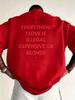 2026 New Funny Everything I Love Is Illegal Unisex Breathable Print Short Sleeve Streetwear Unisexs T Shirt Top