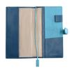 Блокнот из натуральной кожи B6 с подходит для Weeks MEGA (Печать Эл) Чехол, Размер, Вертикальный, Тонкий, На ремень, Двухцветный, (03. Сине-зеленый/Бирюзовый)