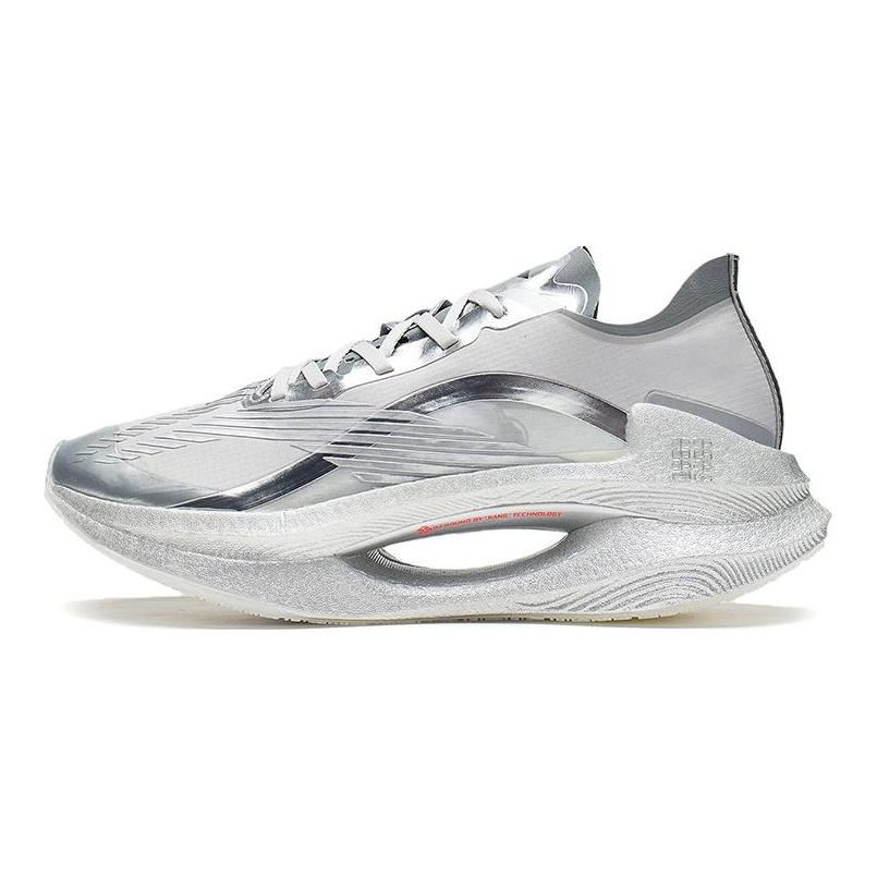 Li Ning Shadow 1.0 Тканевая Амортизация Скользкая Устойчивая к Истиранию Дышащая Низкие Беговые Кроссовки Мужские Серебристые ARRS001-7