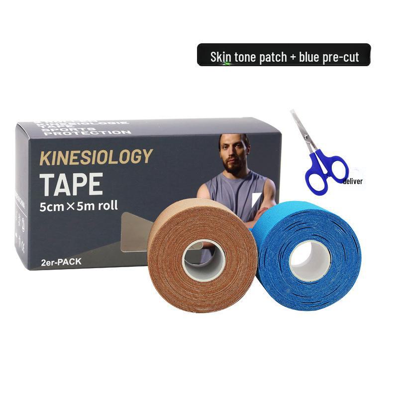 Предварительно вырезанный кинезио-пластырь на колено для лечения растяжений и занятий спортом