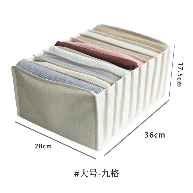 Cotton Linen Drawer Organizer Box With Adjustable Compartments Underwear Socks Clothes Pants Storage In Bedroom Closet