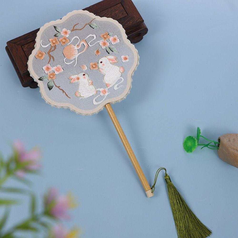 Вышитый круглый веер классический ручной веер аксессуары для вечеринок и танцев шелковый веер для женщин