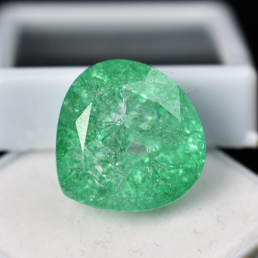 Natural Green Emerald Loose Gemstone Pear Cut 21.70 ct for Jewelry Making and Gem Collections