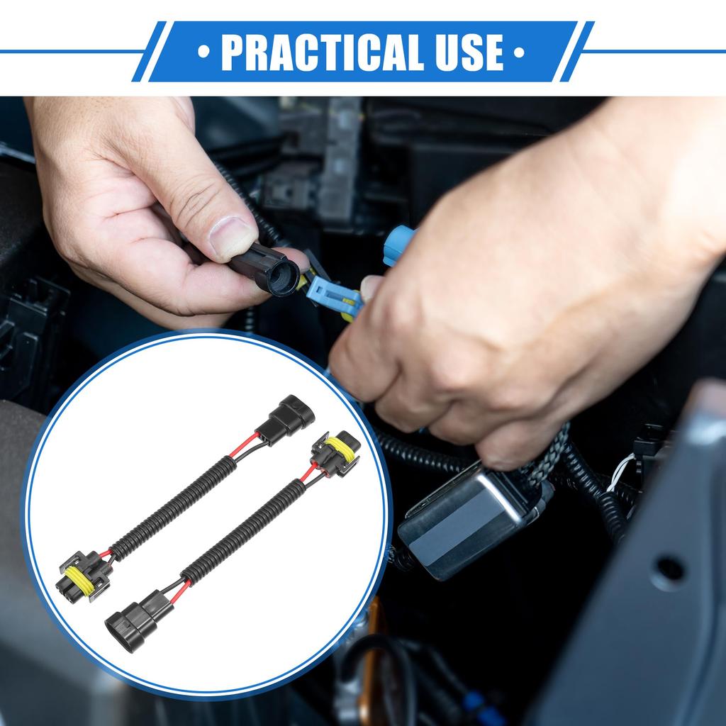 A ABSOPRO Headlight Socket Extension Conversion Wire Harness Fog Lamp Bulb Socket Socket Adapter