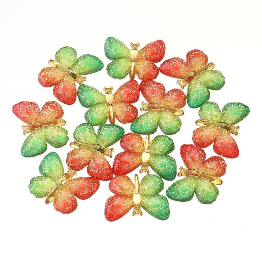 Two-tone Gradient Butterfly Beads For DIY Necklace Bracelet Jewelry Making Accessories