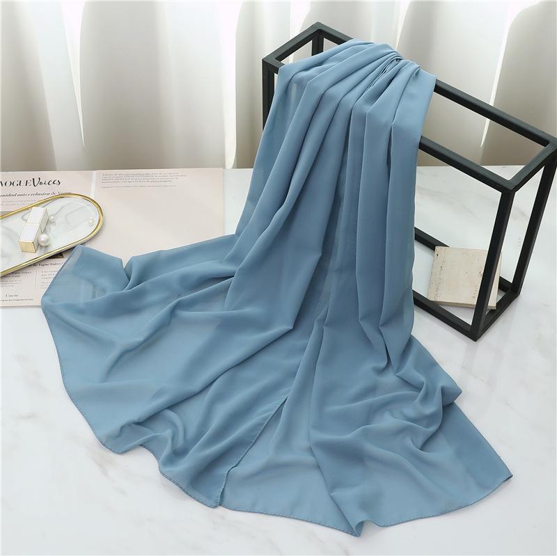 Summer Long Silk Scarf For Women Large Shawl Wrap Headband Solid Design Hijab Beach Stoles Female Foulard Echarpe Bandana