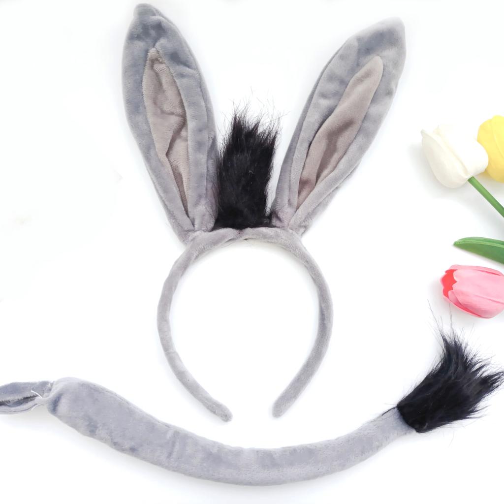 Animal Ear Costume Set Ears Headband Tail Animal Dress up Set Fancy Dress Costume Party Decoration Accessory