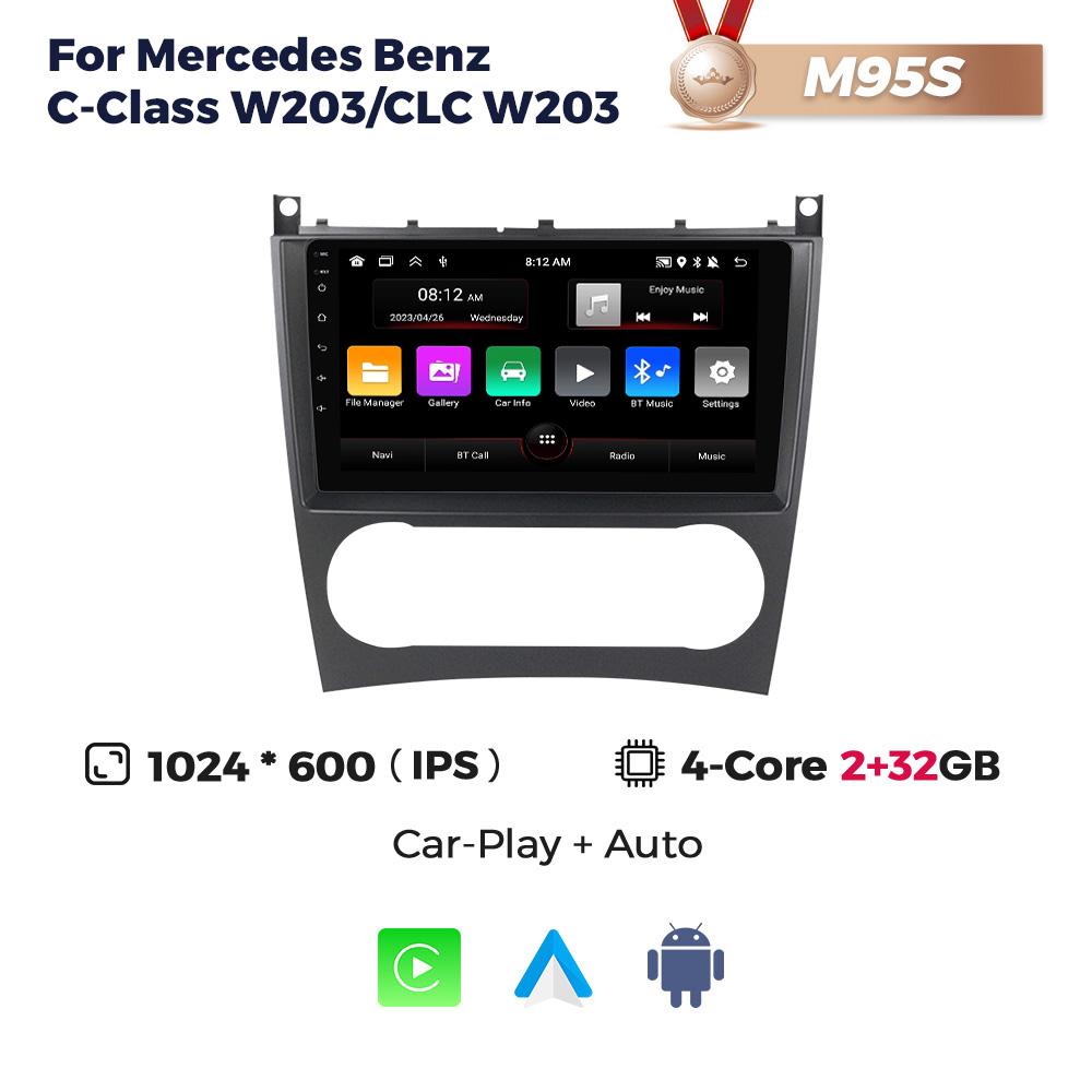 8G+256G IPS Android автомобильный мультимедийный плеер Авторадио GPS для Mercedes Benz C-Class W203/CLC W203/CLK W209 Радио Навигация Без DVD