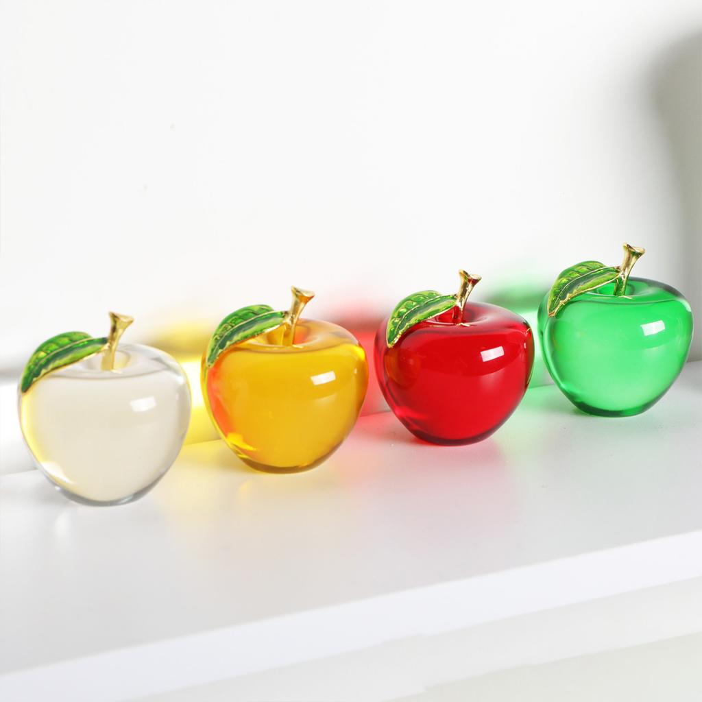 Christmas Crystal Sculpture Apple Decor Christmas Festival Atmosphere Holiday Decoration Crafts Crystal Car Home Decor