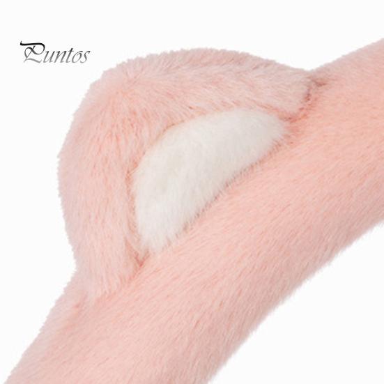 Car Steering Wheel Case Cover Cat Ear Comfortable Coldproof Plush Cushion Universal Cute Creative Interior Decoration