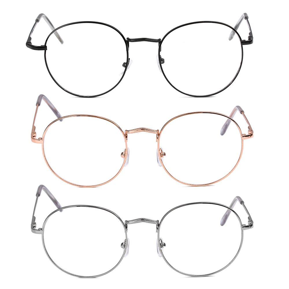 Vintage Portable Metal Oversized Round Glasses Eyeglasses Frame Spectacles Optical Glasses