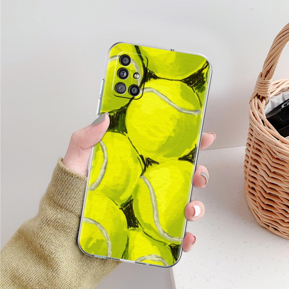 Чехол для телефона Samsung A15 A13 A35 A55 A51 A71 A41 A31 A21S A03S A05 A17 A23 A25 A33 A53 A73 5G A07 4G Прозрачный чехол Спорт Теннис