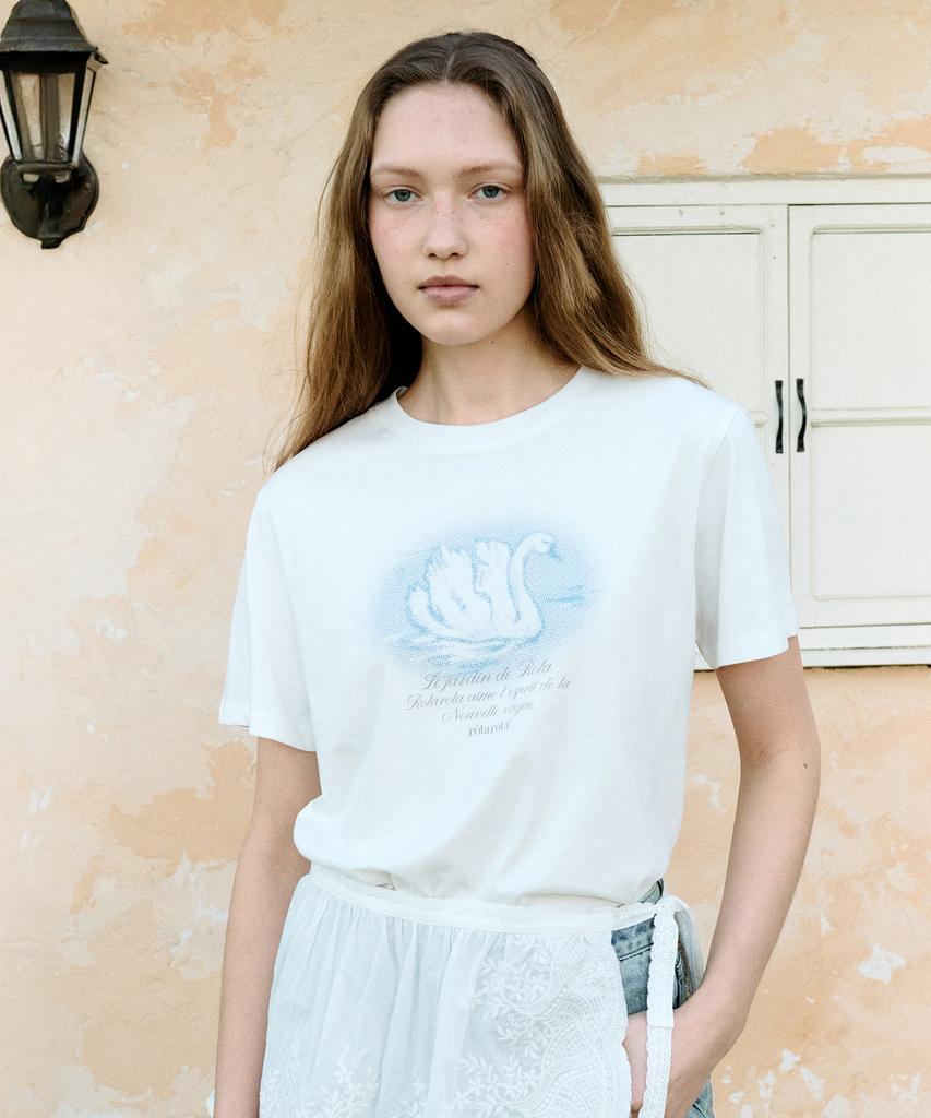 ROLAROLA Swan Graphic T-Shirt White