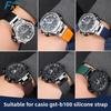 Для часов Casio gst-b100 ремешок силиконовый мужской GST-W300 210 400G S130 S310 S330 B100 ремешок металлический адаптер Модифицированный резиновый ремешок для часов