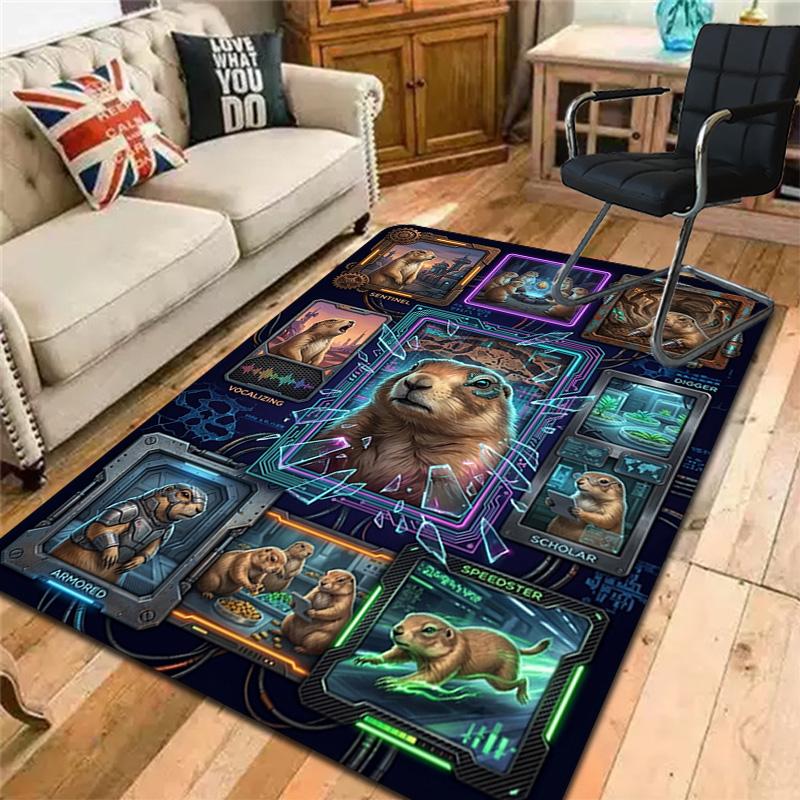 Groundhog Roles SciFi Pattern Rug Floor Mat for Living Room or Bedroom Soft and Comfortable Carpet a Gift for Birthday and Holiday.