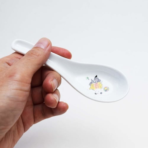 Gold five Colorful Chinese character spoon (2 spoons) AM-IR004