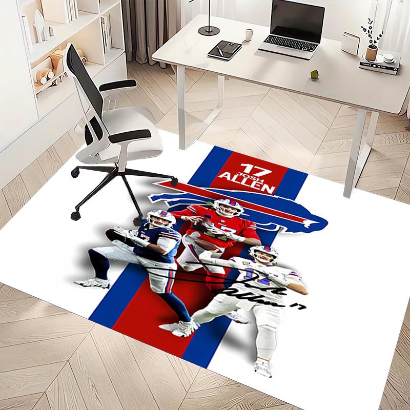1pc Buffalo Bill LOGO Print Area Rug - Soft, Washable Non-Slip Indoor Mat, Living Room, Home Office Decorative Rug,Office Decorative