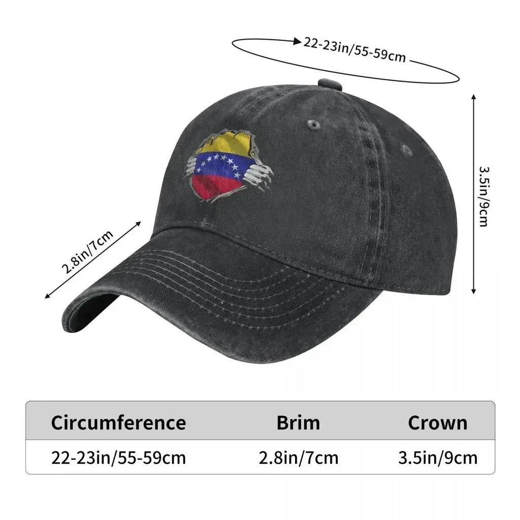 Two Hands Ripping Revealing Flag Of Venezuela Baseball Cap Distressed Washed Venezuelan Headwear Men Women Activities Caps Hat