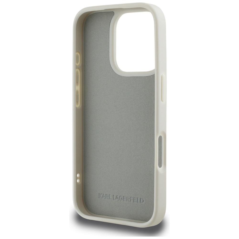 Karl Lagerfeld Hc 3D Rubber Double Heads Case For Iphone 16 Pro Max Beige