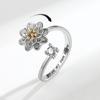 Rotating Ring Lettering Adjustable Relief Opening Ring Zircon Ring Female