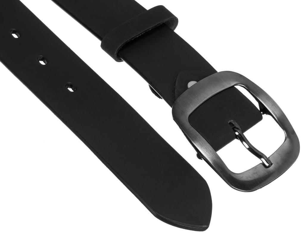 Wide leather belt LADY NO.4 BLACK 100