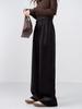 Warm Faux Corduroy Pants for Wide Leg Cold Weather Protection Size [nijibra] Slimming, Fur-Lined Women, Pants, (Black, L)