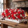 Easy Care Faux Flowers for DIY Crafts 23Pcs Artificial Poinsettia Flowers, Lifelike Flower Arrangement Home Office Wedding Fake Festival Decor Decor,