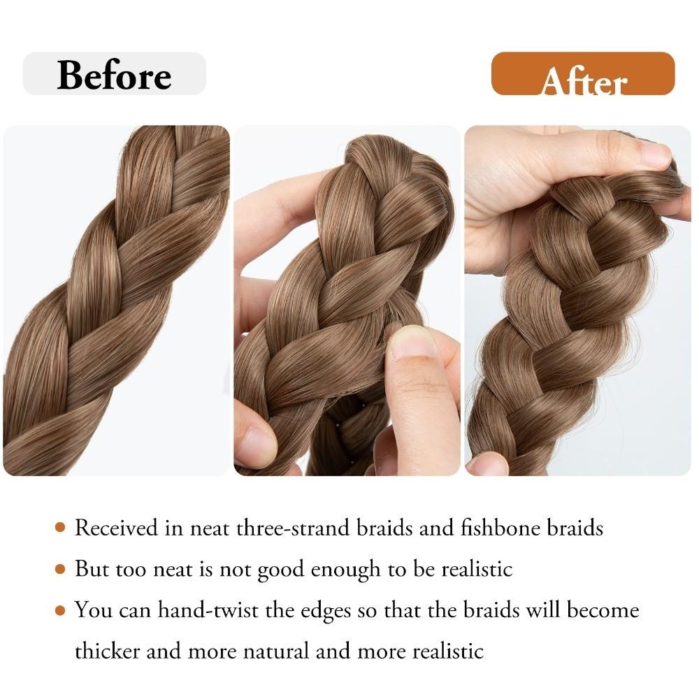 Synthetic Braided Elastic Band Hair Handmade Retro Head Hoop Braiding Hair Headband Party